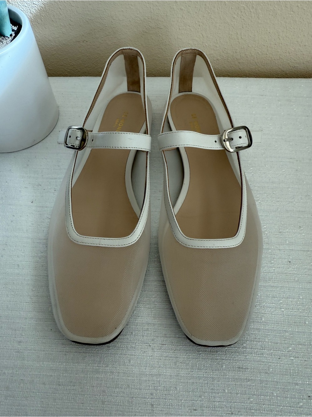 Le Monde Beryl Women's Beige Mary Jane Slingback Flats - Picture 2 of 13